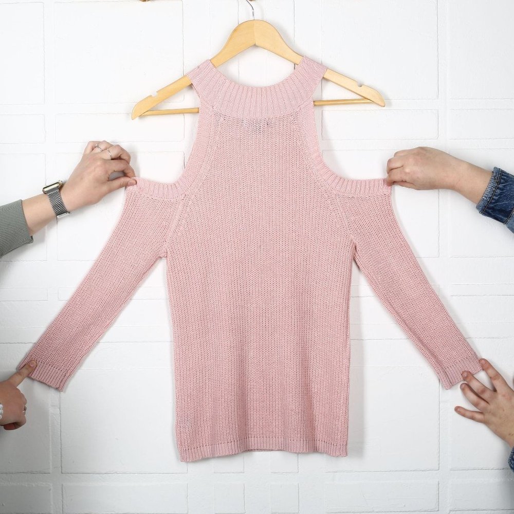 Timing Cold Shoulder Knit Top Pink - Picture 3 of 9